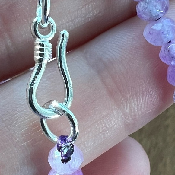 Solid Sterling Silver 925 Atlantisite Square Pendant Amethyst Necklace Purple - Picture 7 of 8